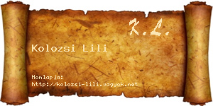 Kolozsi Lili névjegykártya