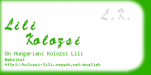 lili kolozsi business card